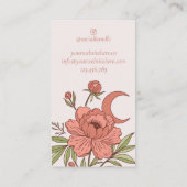 Bloeiende Bloemenpioen Hemelse Holistische Maan Visitekaartje (Achterkant)