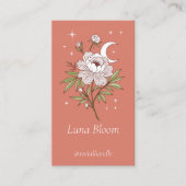 Bloeiende Bloemenpioen Hemelse Holistische Maan Visitekaartje (Voorkant)