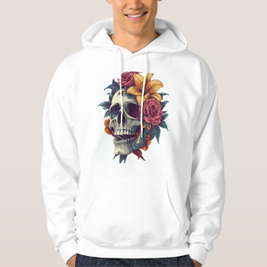 Bloeiende Bloemenschedel Hoodie (Voorkant)