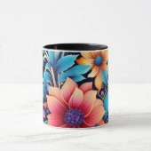 Bloeiende bloemenstraling mok (Midden)