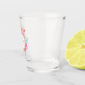 Bloeiende bloemige moeder wit shot glas (Rechts)