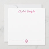 Bloeiende Bloemnotitie Kaart in Roos en pruim (Achterkant)