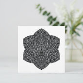 Bloeiende Bloemnotitie Kaart in zwart-wit (Staand voorkant)