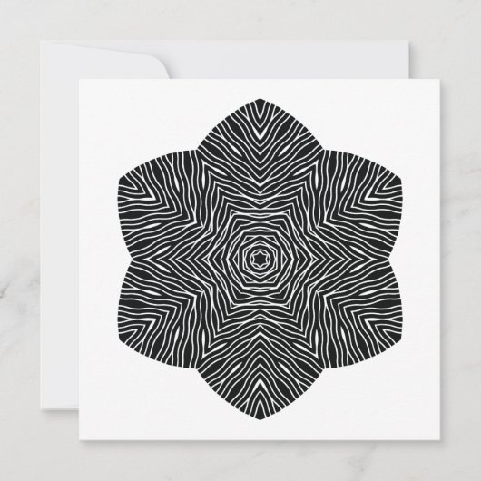 Bloeiende Bloemnotitie Kaart in zwart-wit (Voorkant)