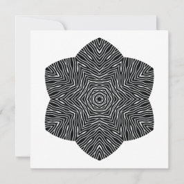 Bloeiende Bloemnotitie Kaart in zwart-wit