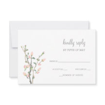 Bloeiende bloesem bloemenbruiloft rsvp