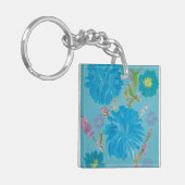 Bloeiende Bluebells Bloemen Acryl Vierkante Sleute Sleutelhanger (Voorkant Links)