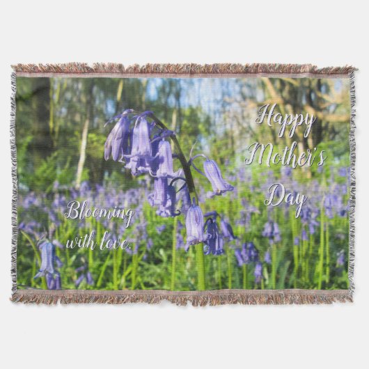 Bloeiende Bluebells - Gepersonaliseerde Moederdag Deken (Voorkant)