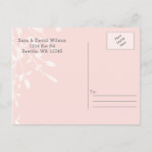 Bloeiende Blush Bloemen Bruiloft Bewaar de datum Aankondigingskaart (Achterkant)