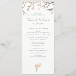Bloeiende Blush Bloemen Bruiloft Programma's