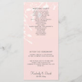 Bloeiende Blush Bloemen Bruiloft Programma's (Achterkant)