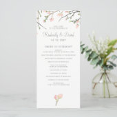 Bloeiende Blush Bloemen Bruiloft Programma's (Staand voorkant)