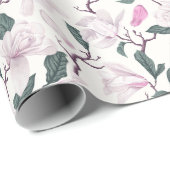 Bloeiende Blush Magnolia takken Cadeaupapier (Rol Hoek)