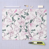 Bloeiende Blush Magnolia takken Tissuepapier (Craft)