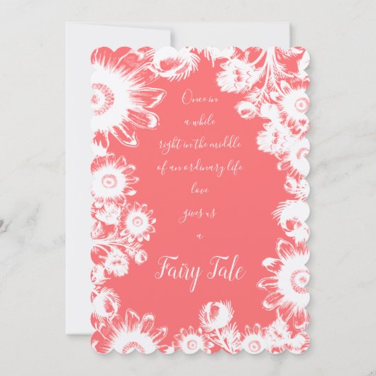 Bloeiende Blush Perzik Bloemen Bruiloft Uitnodigin Kaart (Achterkant)