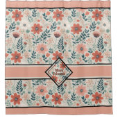 Bloeiende boho gedempte tonen gepersonaliseerd douchegordijn (Voorkant)