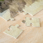Bloeiende bomen aan het strand legpuzzel (Zijkant)