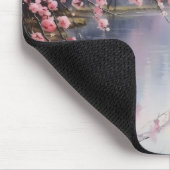 Bloeiende bomen boven de rivier muismat (Hoek)