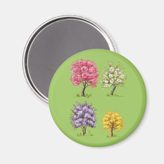 Bloeiende bomen, denkbeeldige kleuren. magneet (Voorkant / Achterkant)
