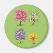 Bloeiende bomen, denkbeeldige kleuren. magneet (Voorkant)