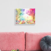 Bloeiende bomen in een bloemenveld canvas afdruk (Insitu (Woonkamer))