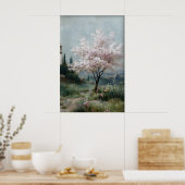 Bloeiende Bomen Print, Antieke Lenteveld Poster (Keuken)
