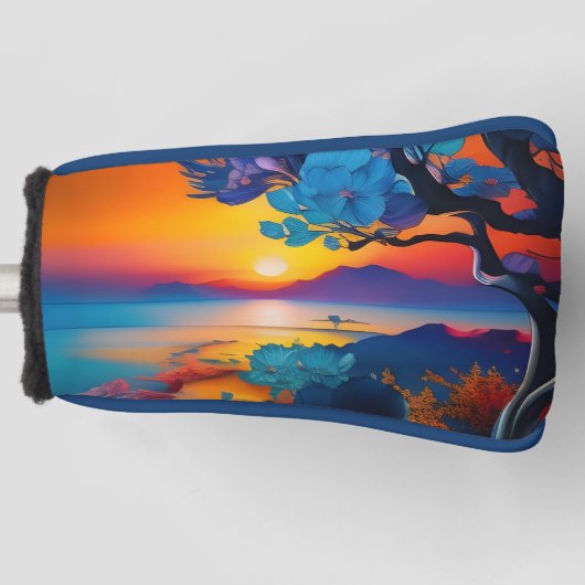 Bloeiende Boom aan het Meer bij Sunrise Golfheadcover (Voorkant)