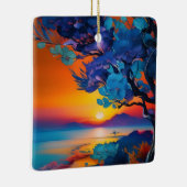 Bloeiende Boom aan het Meer bij Sunrise Keramisch Ornament (Rechts)