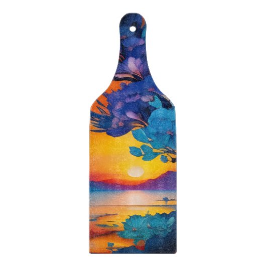 Bloeiende Boom aan het Meer bij Sunrise Snijplank (Voorkant)