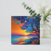 Bloeiende Boom aan het Meer bij zonsopgang (Staand voorkant)