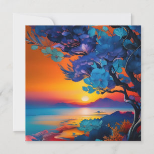 Bloeiende Boom aan het Meer bij zonsopgang