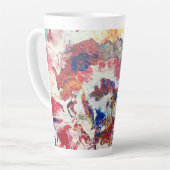 Bloeiende boom abstract rood wit blauw geel Bloom Latte Mok (Linkerhoek)