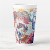 Bloeiende boom abstract rood wit blauw geel Bloom Latte Mok (Voorkant)