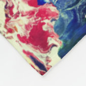 Bloeiende boom abstract rood wit blauw geel fleece deken (Hoek)