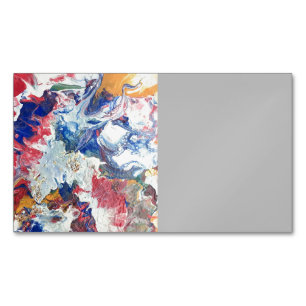 Bloeiende boom abstract rood wit blauw geel magnetisch visitekaartje