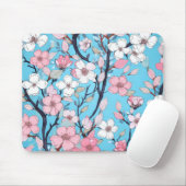 Bloeiende boom Blauwe hemel Muismat (Met muis)