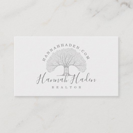 Bloeiende boomhut onroerend goed Logo Realtor Visitekaartje (Voorkant)