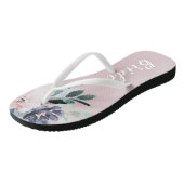 Bloeiende botanische blos bloesem Gepersonaliseerd Teenslippers (Schuin)
