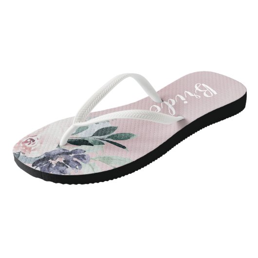 Bloeiende botanische blos bloesem Gepersonaliseerd Teenslippers (Schuin)