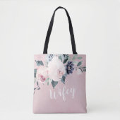 Bloeiende botanische blos bloesem gepersonaliseerd tote bag (Voorkant)