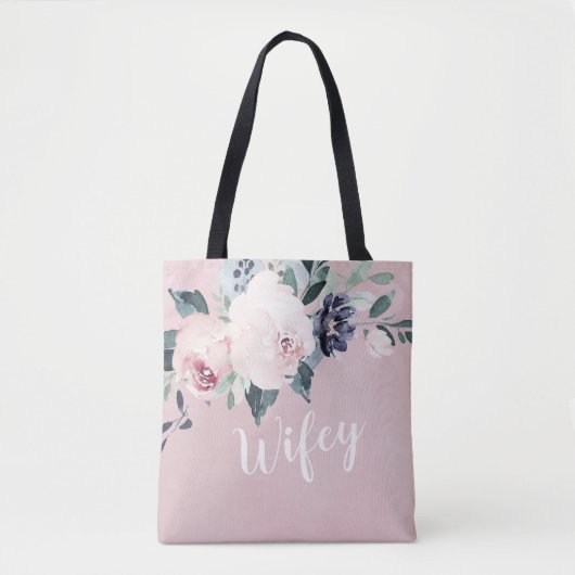 Bloeiende botanische blos bloesem gepersonaliseerd tote bag (Voorkant)