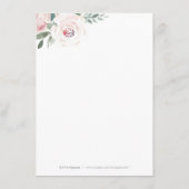 Bloeiende botanische blos bruiloft invoegen kaart (Achterkant)