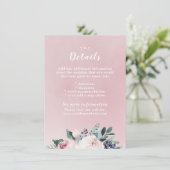 Bloeiende botanische blos bruiloft invoegen kaart (Staand voorkant)