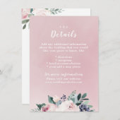 Bloeiende botanische blos bruiloft invoegen kaart (Voorkant / Achterkant)