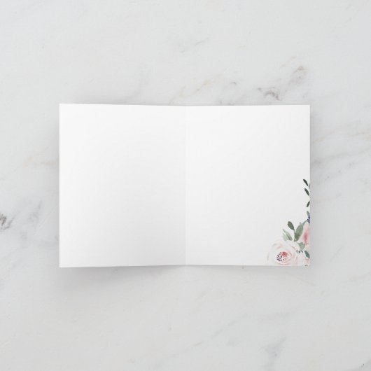 Bloeiende botanische blos waterverf floraal bedankkaart (Binnen)