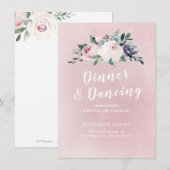 Bloeiende botanische blush bloemenbruiloft recepti kaart (Voorkant / Achterkant)