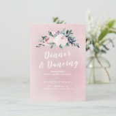 Bloeiende botanische blush bloemenbruiloft recepti kaart (Staand voorkant)