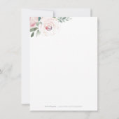 Bloeiende botanische blush bloemenbruiloft recepti kaart (Achterkant)