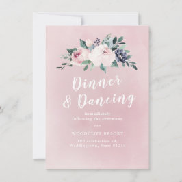 Bloeiende botanische blush bloemenbruiloft recepti kaart