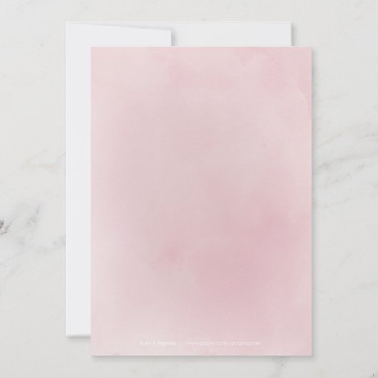 Bloeiende botanische blush bloemenverjaardagsfeest kaart (Achterkant)